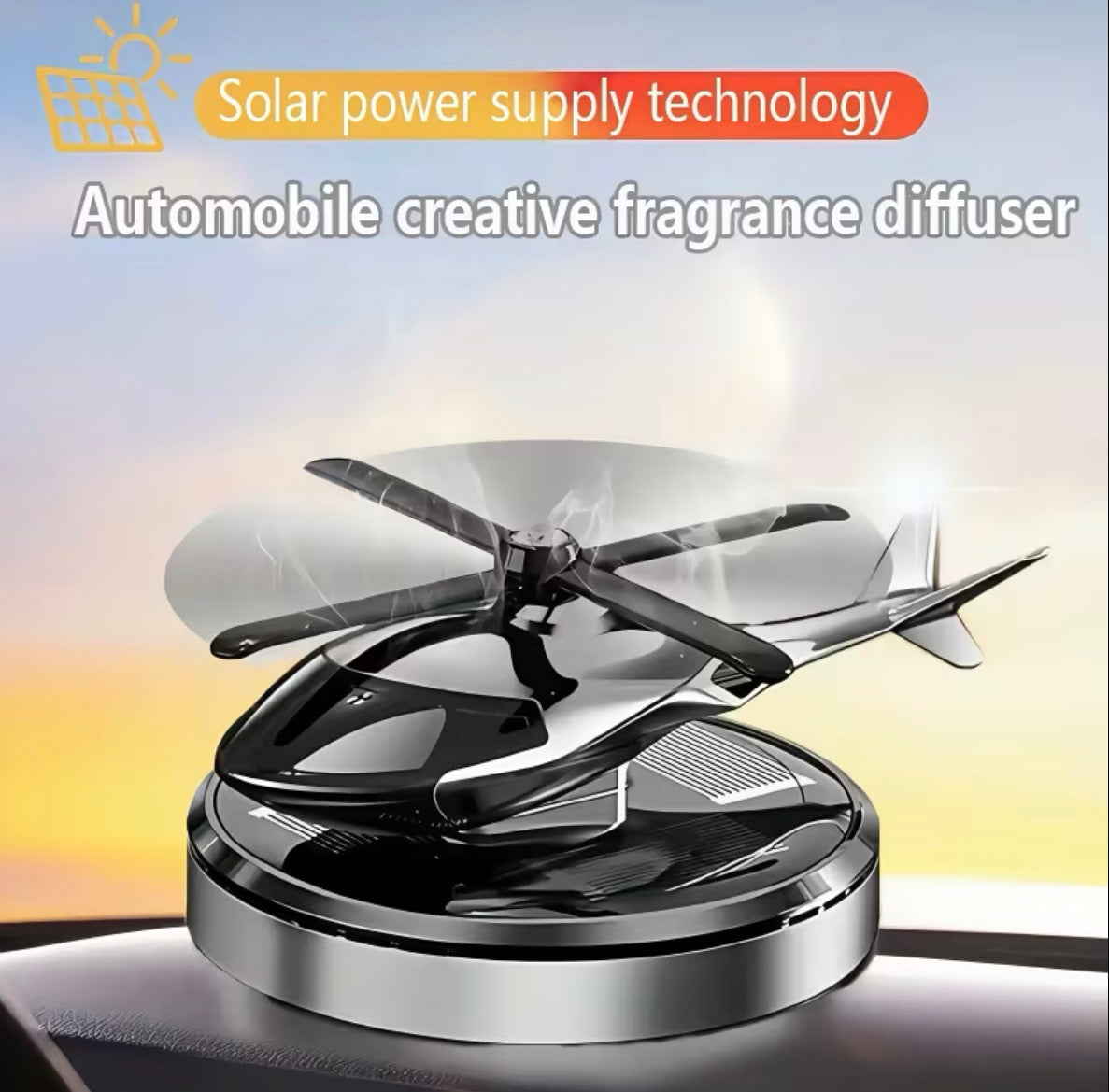 Odorizant Mașină Solar - Difuzor Parfum Auto cu Energie Solară